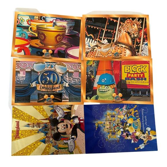 12 RARE New Vintage 50th Anniversary Disneyland Post Cards Collectors w/Box - Picture 3 of 5